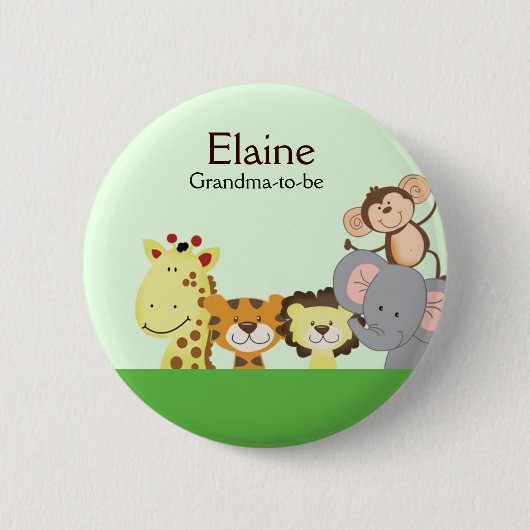 OERWOUD ZOO PARTY NAME TAG Personalized Button (Voorkant)