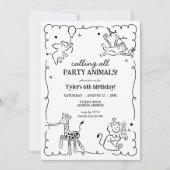 Oerwoud Zoo Safari Animals Kids Verjaardag Kaart (Voorkant)