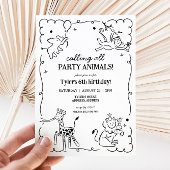 Oerwoud Zoo Safari Animals Kids Verjaardag Kaart