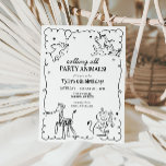 Oerwoud Zoo Safari Animals Kids Verjaardag Kaart<br><div class="desc">Maak je klaar om alle feestdieren te verzamelen voor een leuk feest! Deze grillige, met de hand getekende verjaardagsuitnodiging is voorzien van schattige oerwoud- en dierentuindieren, ideaal voor een Wild One, safari of dierenfeest. Met charmante illustraties en speelse details past deze uitnodiging zowel jongens als meisjes, waardoor het een ideale...</div>