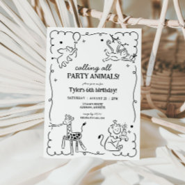 Oerwoud Zoo Safari Animals Kids Verjaardag Kaart