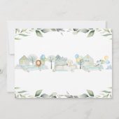 Oerwouden auto's rijden groen op Baby shower Kaart (Achterkant)