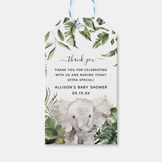 Oerwouden | Baby shower Hartelijk dank Cadeaulabel (Voorkant)