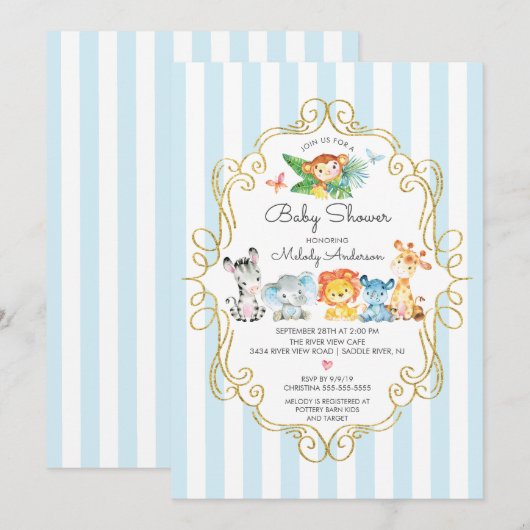 Oerwouden Baby shower Kaart (Voorkant / Achterkant)