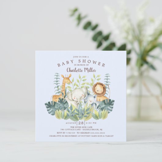 Oerwouden Baby shower Kaart (Staand voorkant)