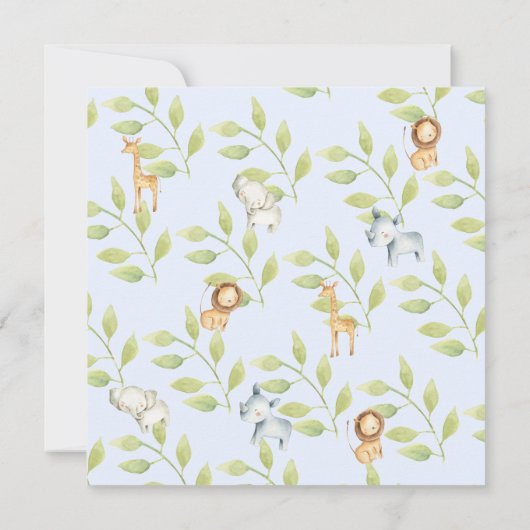 Oerwouden Baby shower Kaart (Achterkant)