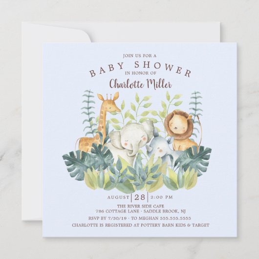 Oerwouden Baby shower Kaart (Voorkant)