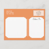 Oerwouden Baby shower; Oranje en witte Chevron Uitnodiging Briefkaart (Achterkant)