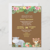 Oerwouden Baby shower Tropische bloemen Kaart (Voorkant)