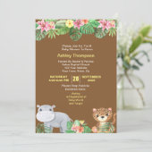 Oerwouden Baby shower Tropische bloemen Kaart (Staand voorkant)