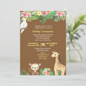 Oerwouden Baby shower Tropische bloemen Kaart (Staand voorkant)