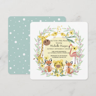 Oerwouden baby showers jongen of meisje. feestdagenkaart