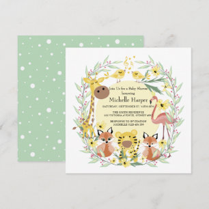 Oerwouden baby showers jongen of meisje. feestdagenkaart