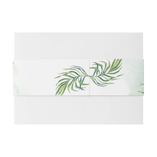 Oerwouden bladeren exotische groene Waterverf Uitnodigingen Wikkel (Achterkant Voorbeeld)