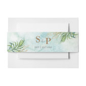 Oerwouden bladeren exotische groene Waterverf Uitnodigingen Wikkel (Voorkant Voorbeeld)