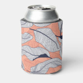 Oerwouden bladeren naadloos tropisch patroon blikjeskoeler (Blikje Achterkant)