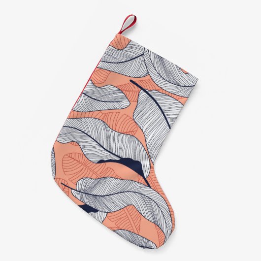 Oerwouden bladeren naadloos tropisch patroon kleine kerstsok (Voorkant (Hangend))