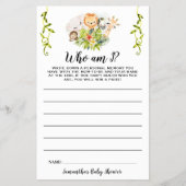 Oerwouden die ik Baby shower Game Kaart ben (Voorkant)