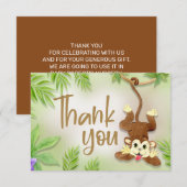 Oerwouden dieren aap babyjongen schoen bedankt (Voorkant / Achterkant)