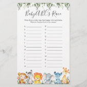 Oerwouden Dieren Baby shower ABC-ragma (Voorkant)