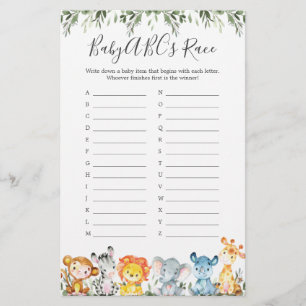Oerwouden Dieren Baby shower ABC-ragma