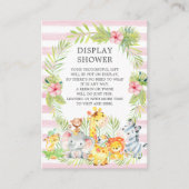Oerwouden Dieren Baby shower Cadeaushow Informatiekaartje (Voorkant)
