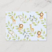 Oerwouden Dieren Baby shower Cadeaushow Informatiekaartje (Achterkant)