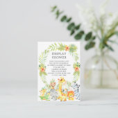 Oerwouden Dieren Baby shower Cadeaushow Informatiekaartje (Staand voorkant)