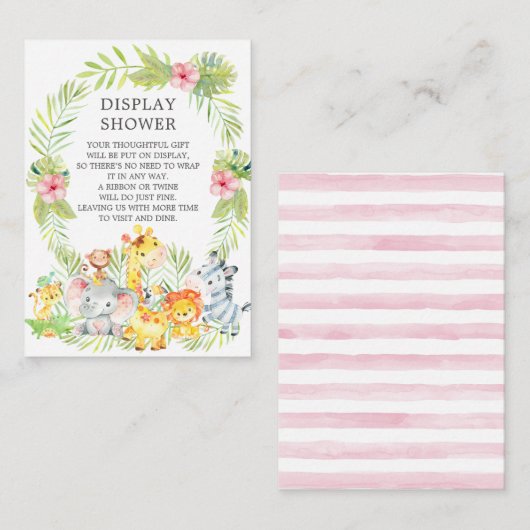 Oerwouden Dieren Baby shower Cadeaushow Informatiekaartje (Voorkant / Achterkant)