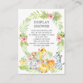 Oerwouden Dieren Baby shower Cadeaushow Informatiekaartje (Voorkant)