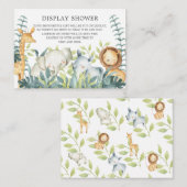 Oerwouden Dieren Baby shower Cadeaushow Informatiekaartje (Voorkant / Achterkant)