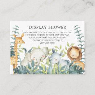 Oerwouden Dieren Baby shower Cadeaushow Informatiekaartje