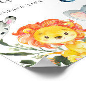 Oerwouden Dieren Baby shower Favors Sign Poster (Hoek)