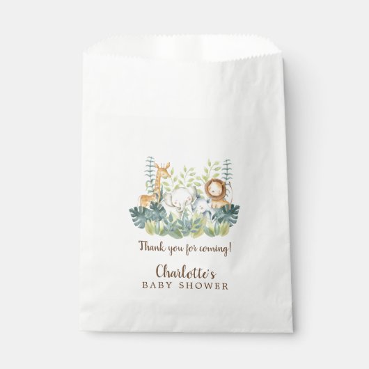 Oerwouden Dieren Baby showers Bedankzakje (Voorkant)