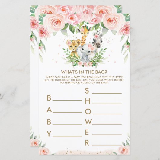 Oerwouden dieren bloemen wat er in het zakspel zit (Voorkant / Achterkant)