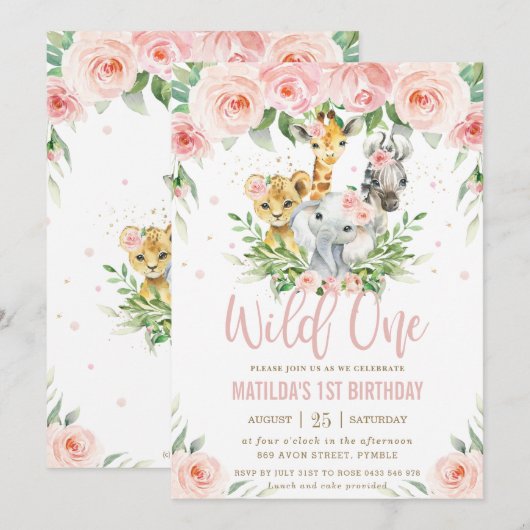 Oerwouden dieren blozen 1 januari Wilde 1 Kaart (Voorkant / Achterkant)