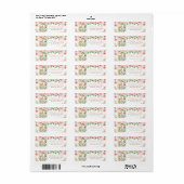 Oerwouden dieren Blush Pink Floral Return Address Etiket (Full Sheet)