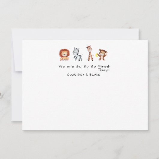 Oerwouden Dieren Dank je wel Bedankkaart (Voorkant)