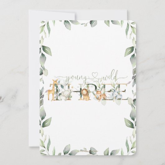 Oerwouden Dieren Greenery Young Wild and Three Kaart (Achterkant)