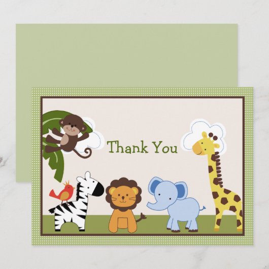 Oerwouden Dieren Hartelijk dank Bedankkaart (Voorkant / Achterkant)