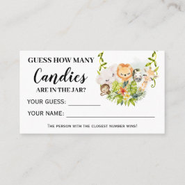 Oerwouden Dieren Hoeveel Snoepjes Baby shower Plaatskaartje