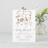 Oerwouden Dieren Mobiel Baby shower Kaart (Staand voorkant)