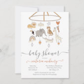 Oerwouden Dieren Mobiel Baby shower Kaart (Voorkant)