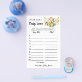 Oerwouden Dieren Naam Baby Tune Shower Game-kaart Flyer (Enkel)