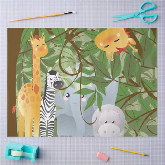 Oerwouden Dieren Nursery Decoupage Tissuepapier (Craft)