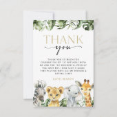 Oerwouden dieren, Safari, Wild One, Eerste Dag Bedankkaart (Voorkant)