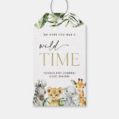 Oerwouden dieren, Safari, Wild One, Eerste Dag Cadeaulabel (Voorkant)