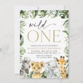 Oerwouden dieren, Safari, Wild One, Eerste Dag Kaart (Voorkant)