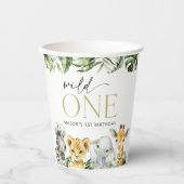 Oerwouden dieren, Safari, Wild One, Eerste Dag Papieren Bekers (Voorkant)