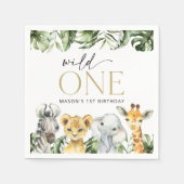 Oerwouden dieren, Safari, Wild One, Eerste Dag Servet (Voorkant)